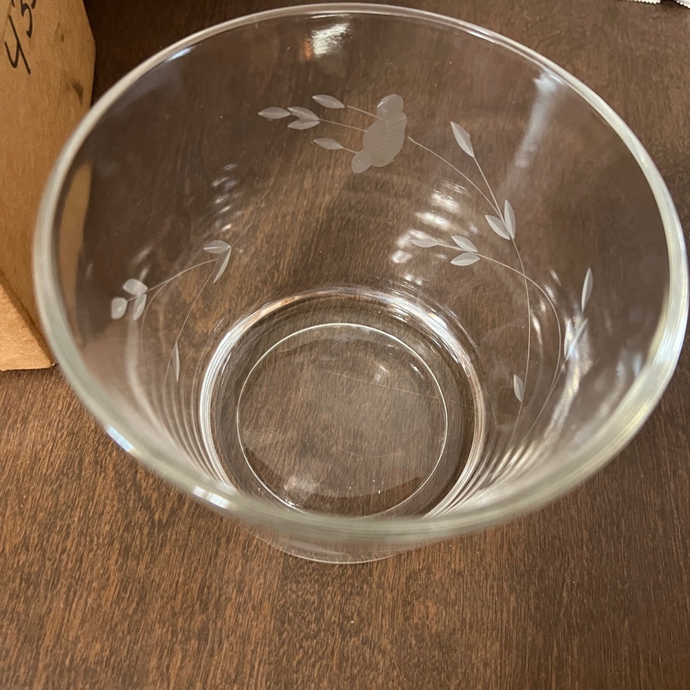 Princess house heritage floral small ice bucket with box Roughly 5" Tall Smooth - Picture 4 of 11